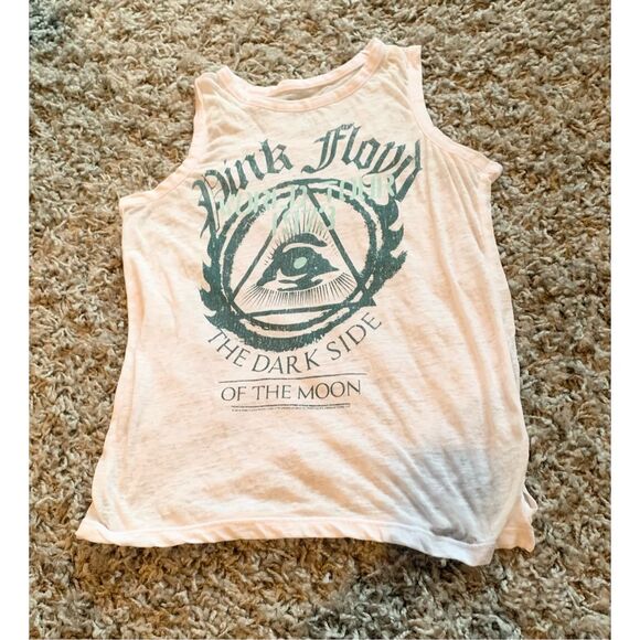 Chaser Pink Floyd White Distressed Graphic rocker Tee Tank Top sz XS S - Picture 1 of 5